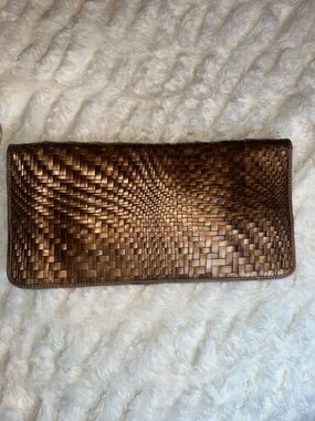 Cole Haan Woven Metallic Bronze Clutch